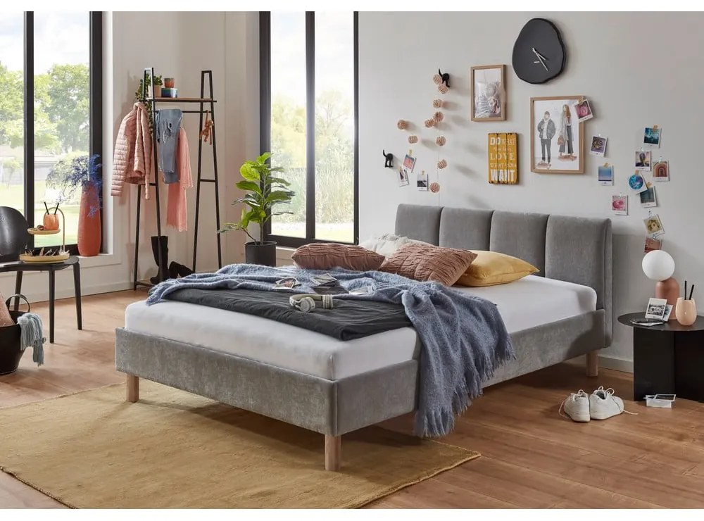 Szürke kárpitozott egyszemélyes ágy ágyrács nélkül 120x200 cm Joker – Meise Möbel