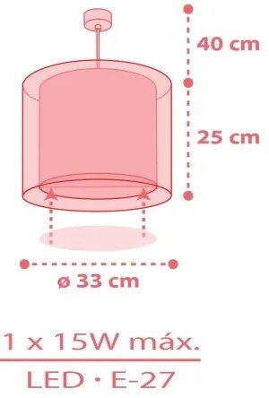 Dalber 41192 - Gyerekcsillár RAINBOW 1xE27/15W/230V többszínű