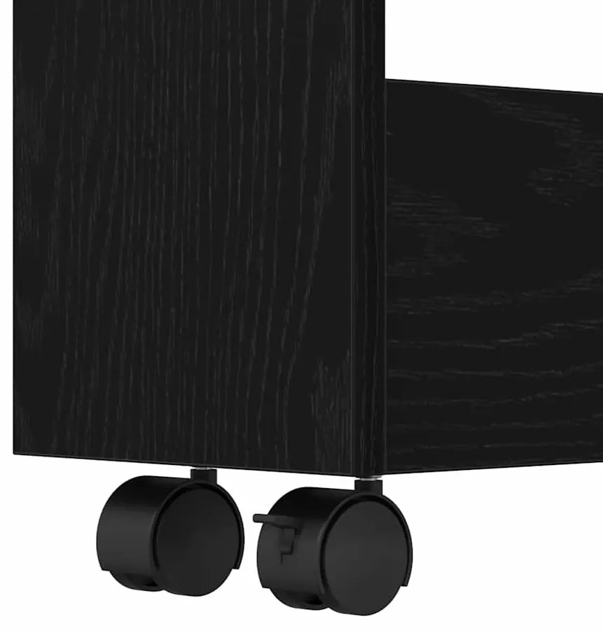 Keskeny Tároló Kocsi Fekete tölgy 60 x 18 x 70 cm Faanyag