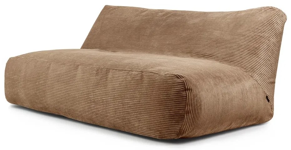 Barna kordbársony babzsákfotel Sofa Tube 190 – SLOWDOWN