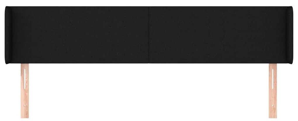 fekete szövet fejtámla szárnyakkal 183x16x78/88 cm