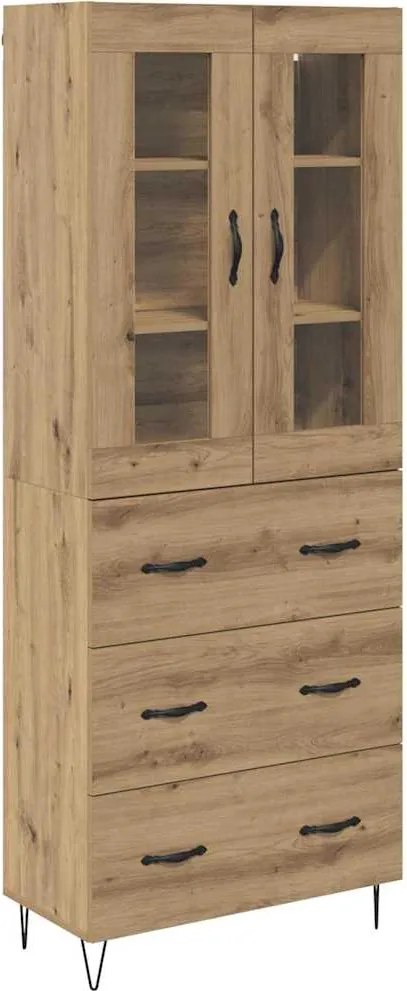 vidaXL Magasfiú fiókkal Artisan tölgy 69,5 x 34 x 90 cm Faanyag
