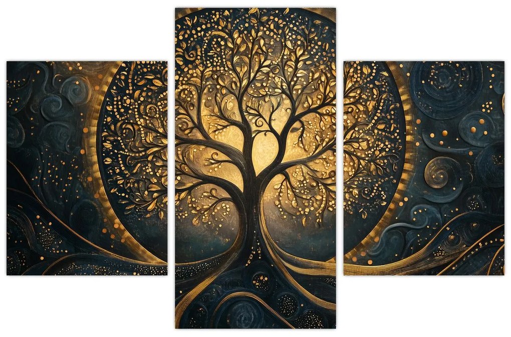 Kép – Arany aurájú fa (90x60 cm)