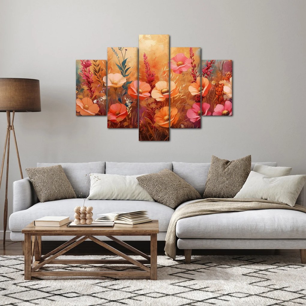 Kép - Virágos rét, festmény (150x105 cm)
