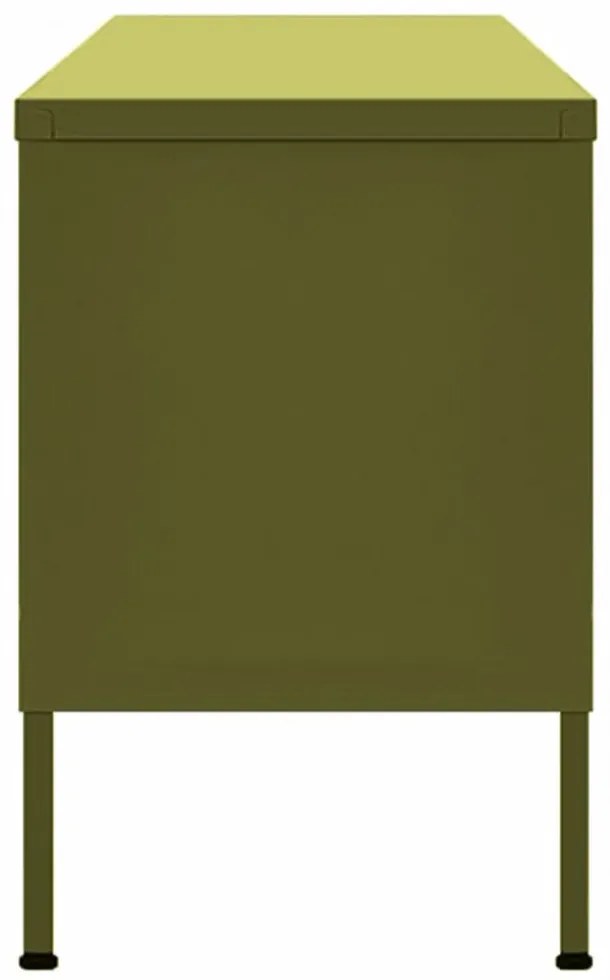 olívazöld acél TV-szekrény 105 x 35 x 50 cm