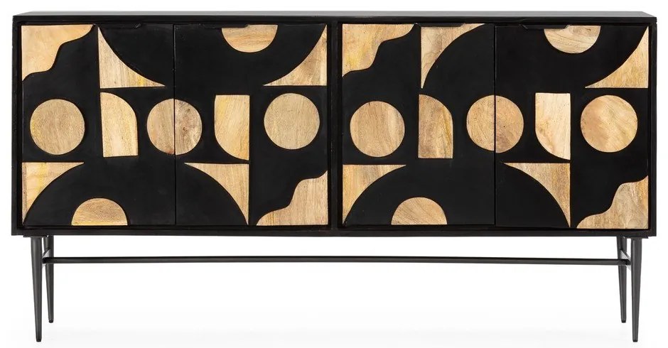 Fekete mangófa komód 175x90x40 cm Navya – MOME