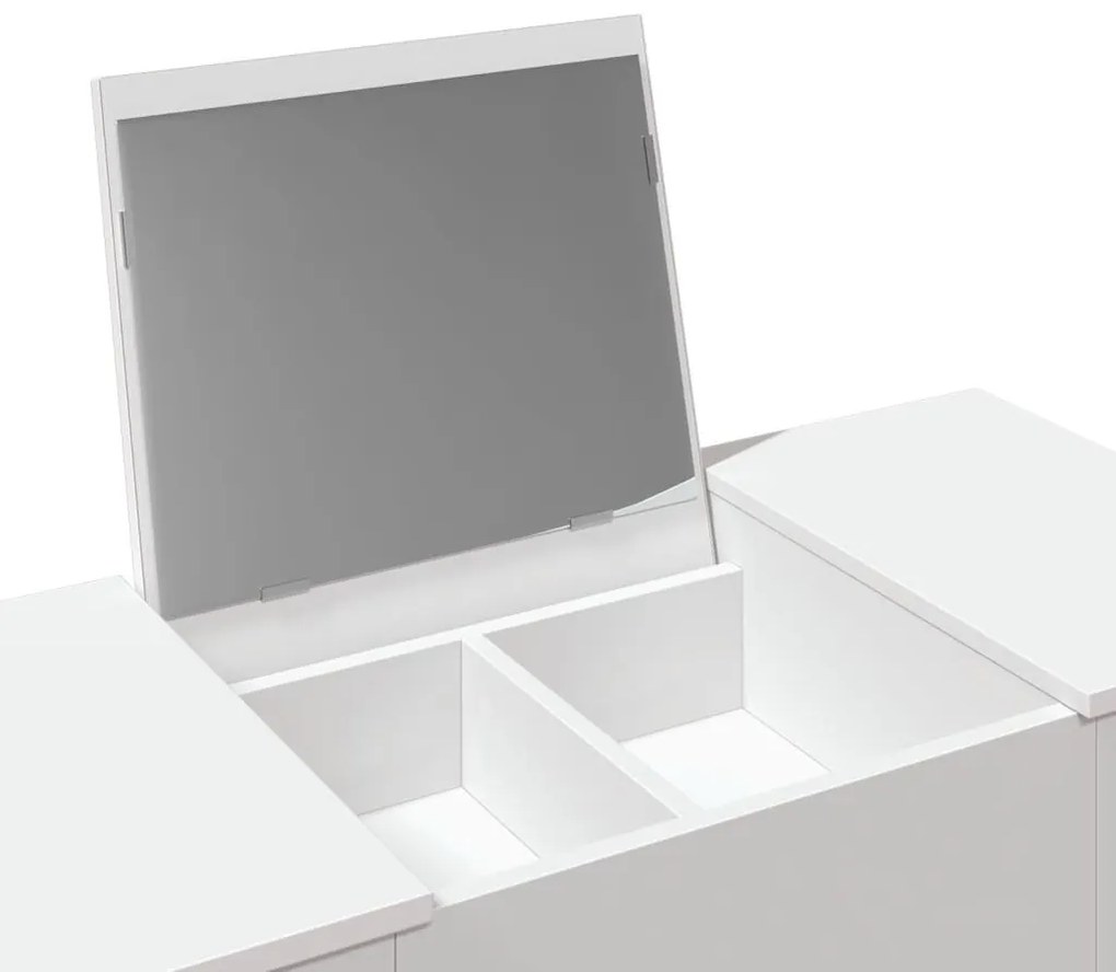 fehér fésülködőasztal tükörrel 100x45x76 cm
