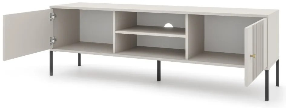 Tv Állvány Kasmír Színben Fekete Fém Lábbal. ISEO