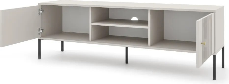 TV szekrény kasmír színben fekete elemekkel arany fogantyúkkal – ISEO IS01