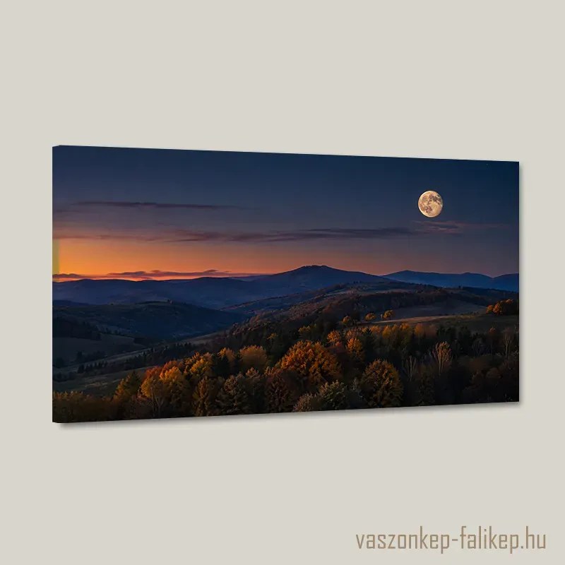 Holdfényes őszi vidék falikép – Részletgazdag nyomat 40x23 cm