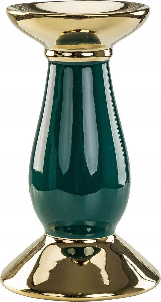 Gyertyatartó Glamour Zöld Palack 12 x 25cm