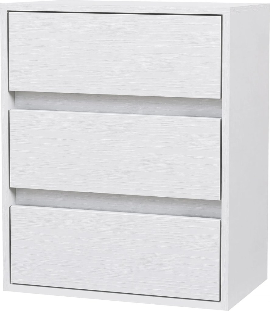 HOMCOM 3-Fiókos Modern Komód Hálószobába és Előszobába, Forgácslap Komód, 40x30x50.5 cm, Fehér | Aosom