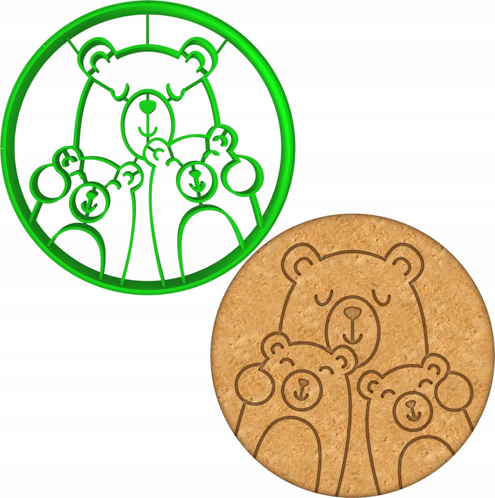 Mézeskalács lyukasztó Anyák Napja Apa maci 8cm