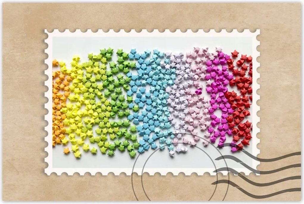 Poszterek 120x80 Színes origami csillagok