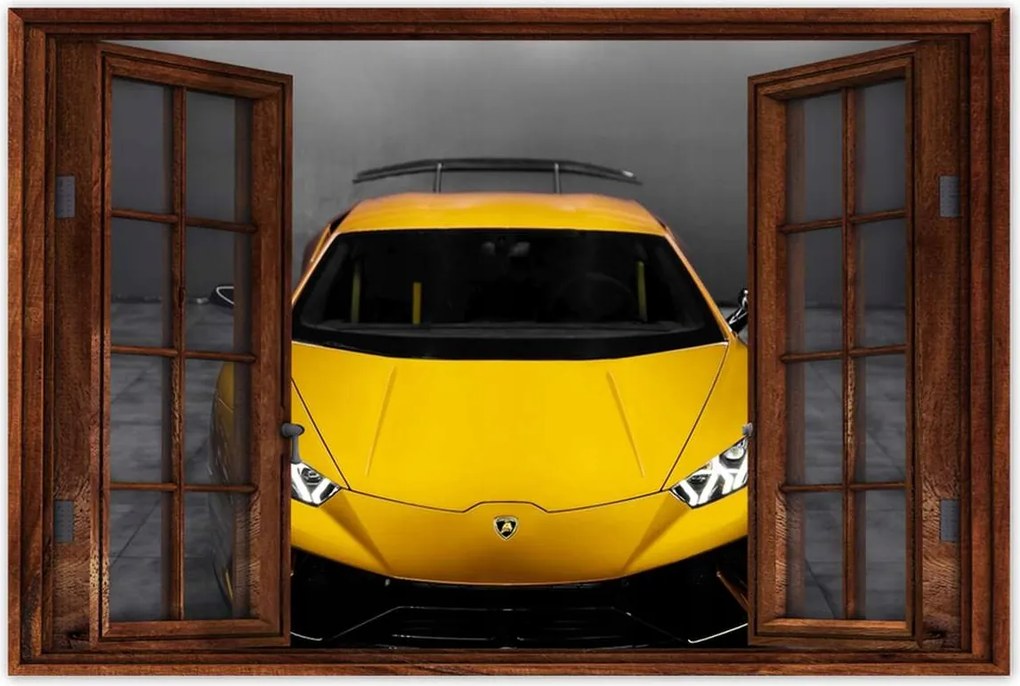 Poszter 60x40 Sárga autó Auto Fura