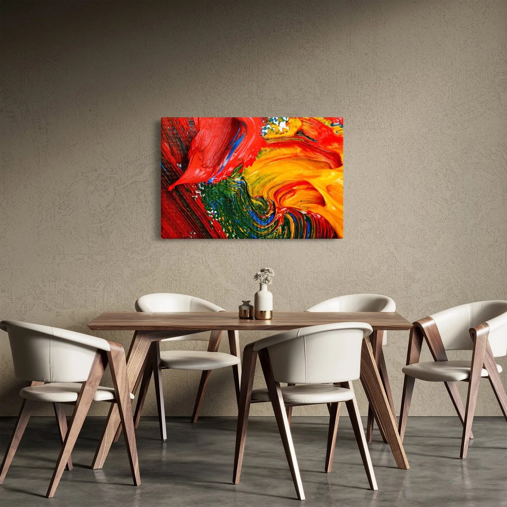 Kép - Kékítő absztrakció ecsettel (90x60 cm)
