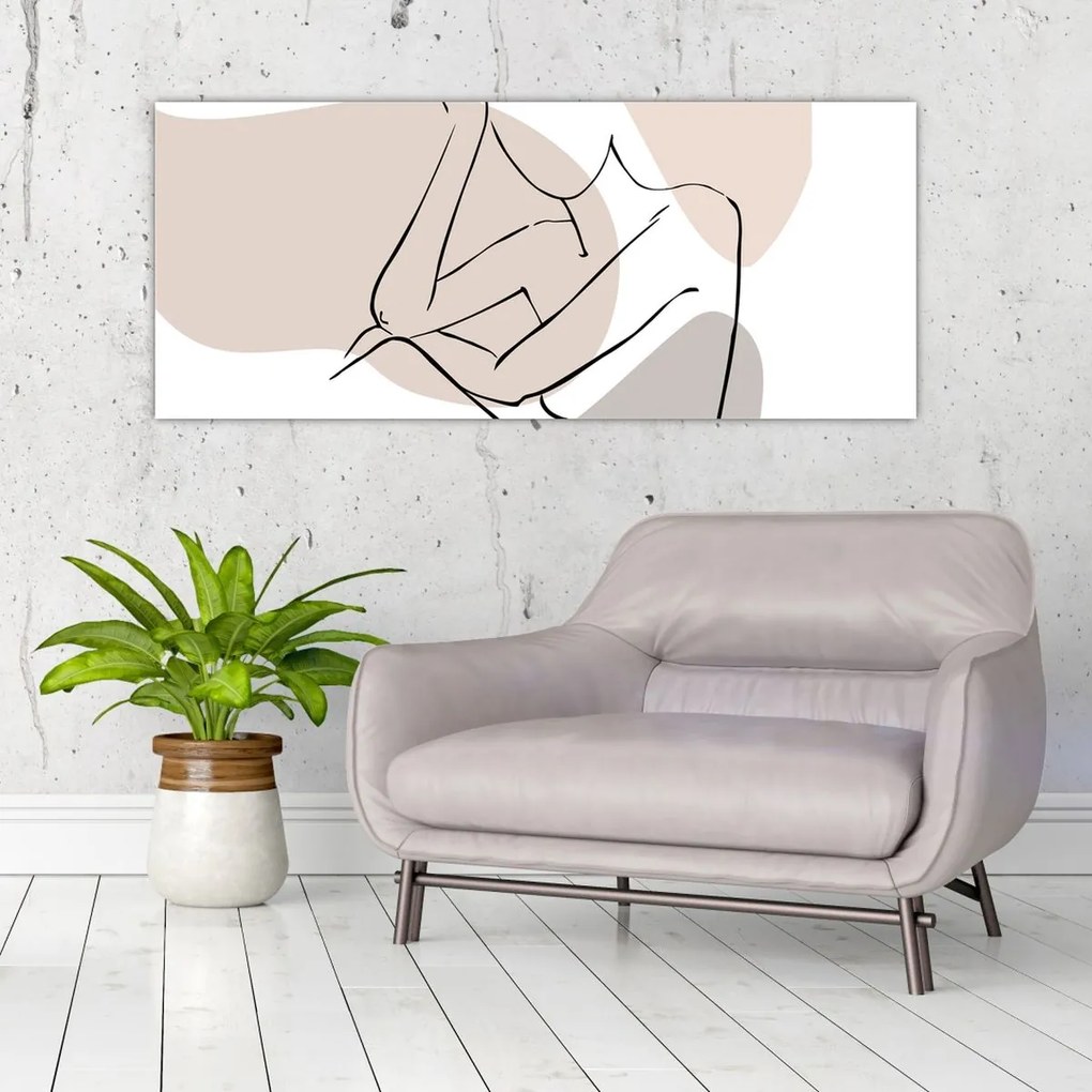 Kép - Női test vonal művészet N⁰1 (120x50 cm)