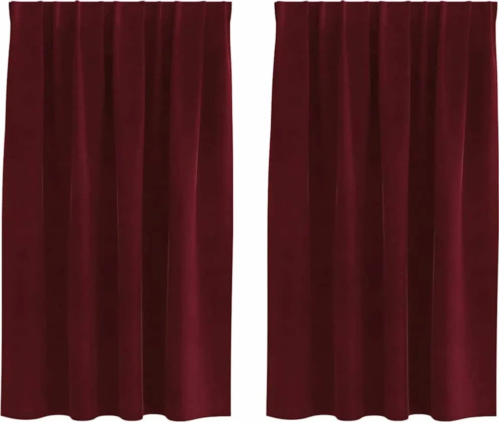 vidaXL Sötétítő függönyök 2 pcs Bordó 140 x 140 cm Bársony
