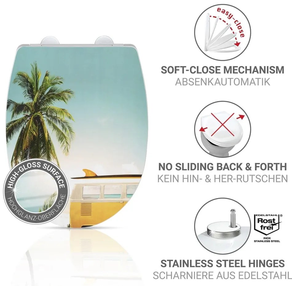 WC-ülőke automatikus záródással 36,5 x 45 cm Corbara – Wenko