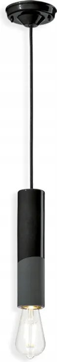 Pi Nero Carbone kerámia függőlámpa 25 cm magas csővel Ferroluce