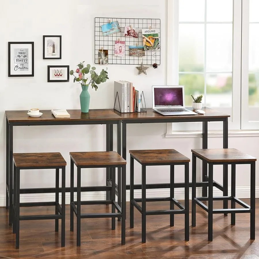 VASAGLE bárasztal 100 × 40 × 90 cm, barna és fekete