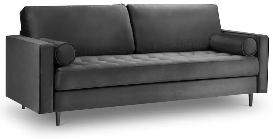 Santo sötétszürke bársonykanapé, 219 cm - Milo Casa