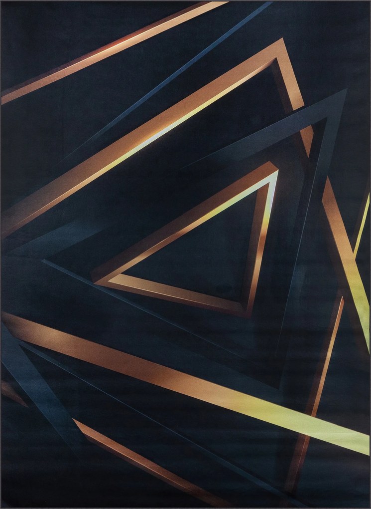 Szőnyeg 160X220 CM Fekete-arany Csúszásgátló Modern Geometrikus Loft