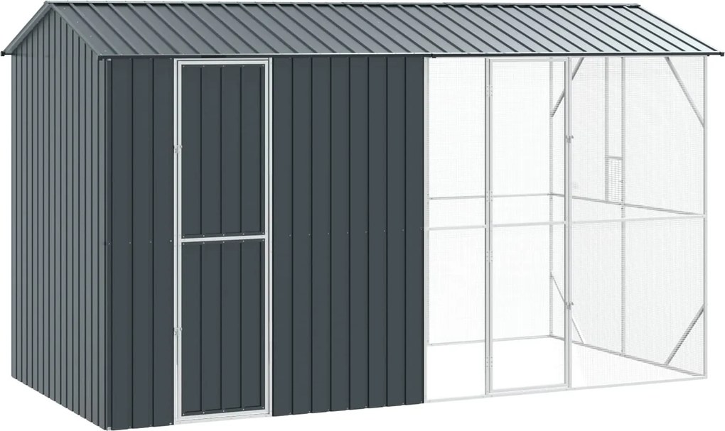 vidaXL Madár kalitka Antracit 430 x 208 x 247 cm Horganyzott acél