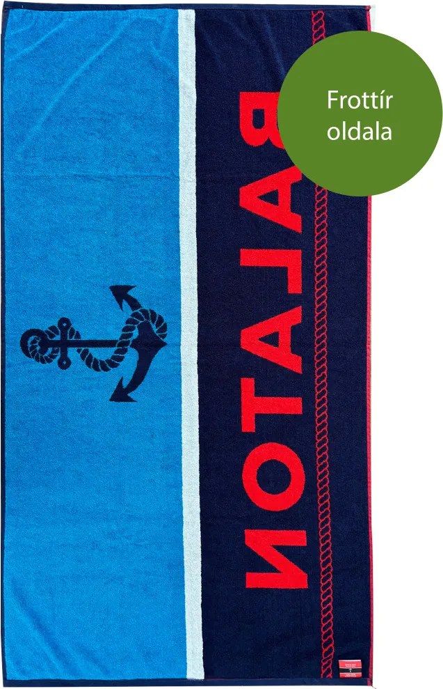 Balaton 2024 kék-piros strandtörölköző