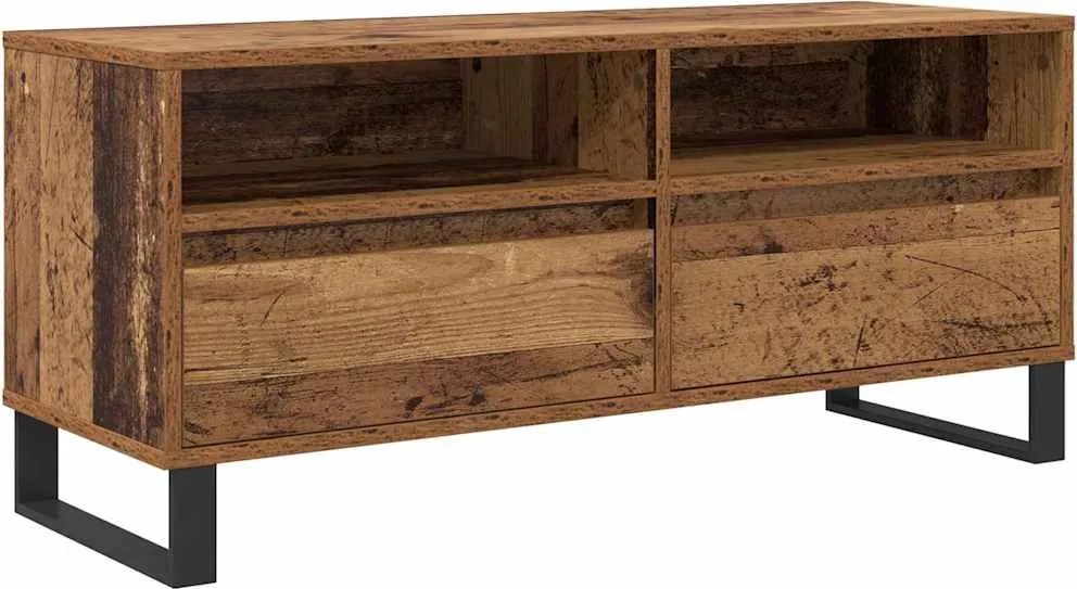 vidaXL TV szekrény Öreg fa 100 x 34,5 x 44,5 cm Műszaki fa és vas