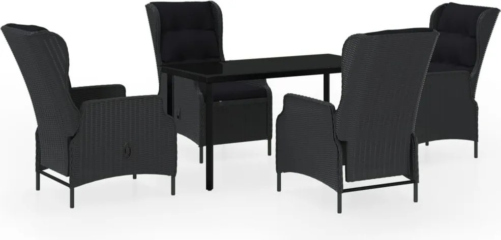 vidaXL 5 részes sötétszürke kerti étkezőgarnitúra
