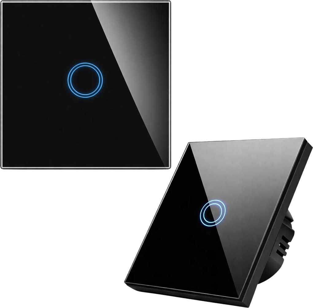 Fénykapcsoló Szimpla 9x9x4 cm Fekete Érintőkapcsoló Strapabíró