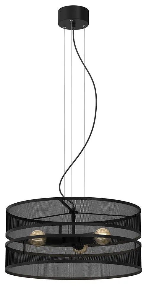Csillár zsinóron LUM 3xE27/60W/230V fekete