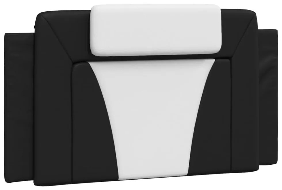 fekete és fehér ágykeret Viana LED-ekkel matrac nélkül 100 x 200 cm