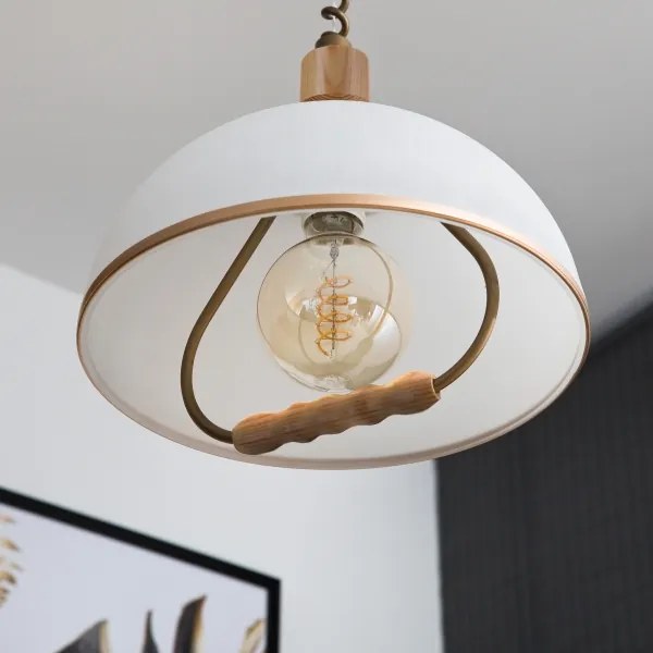 Állítható magasságú RAMONA csillár 1xE27/60W/230V barna/fehér/tölgy