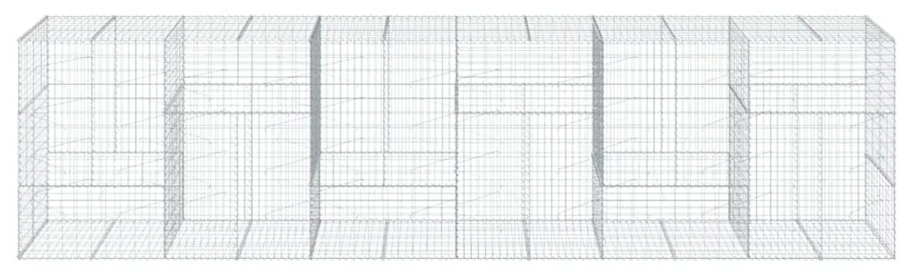 horganyzott vas gabion kosár fedéllel 600 x 100 x 150 cm