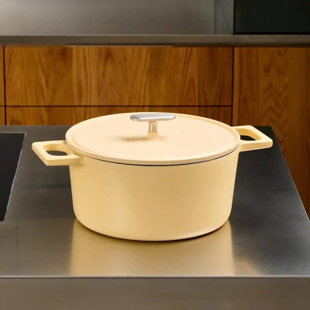 Indukciós tűzhelyhez alkalmas öntöttvas lábas fedővel 5,5 l Mattia 3.0 – FABINI