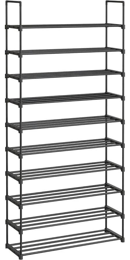 SONGMICS cipőtartó állvány 30 × 94 × 206 cm, fekete színben