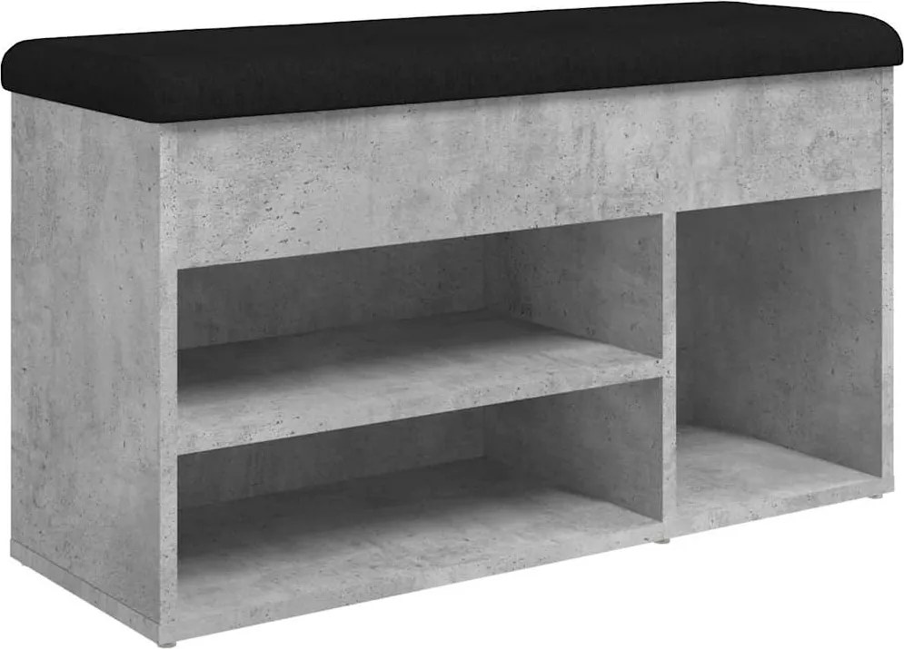 vidaXL betonszürke szerelt fa cipőtároló pad 82 x 32 x 45,5 cm