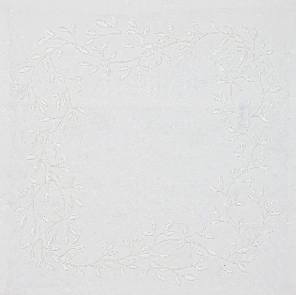 Dekoratív párnahuzat CHAPLET FLORAL 40x40 cm, fehér