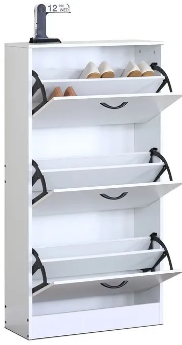 Cipőtartó (cipősszekrény), MDF, fehér, ABO-G1016 WT