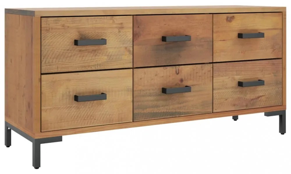 barna tömör újrahasznosított fenyőfa tárolópad 110 x 35 x 45 cm