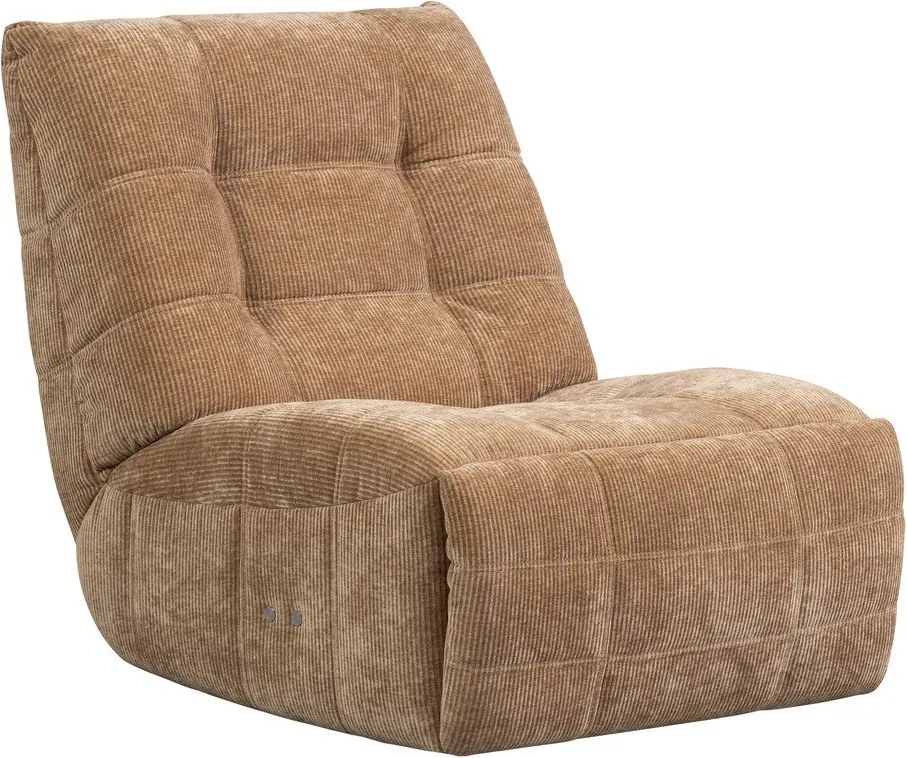 Világosbarna állítható kordbársony relaxációs fotel Hein – WOOOD