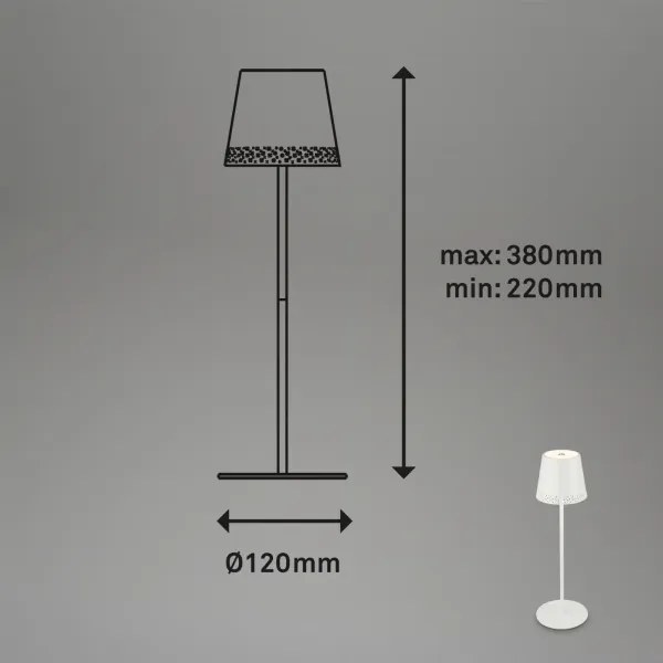 Brilo - KIKI újratölthető érintős LED asztali lámpa LED/2,6W/5V IP44 2600 mAh fehér