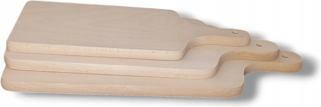 3 db-os natúr bükk vágódeszka szett fogantyúval szélesség: 12 16 20 cm