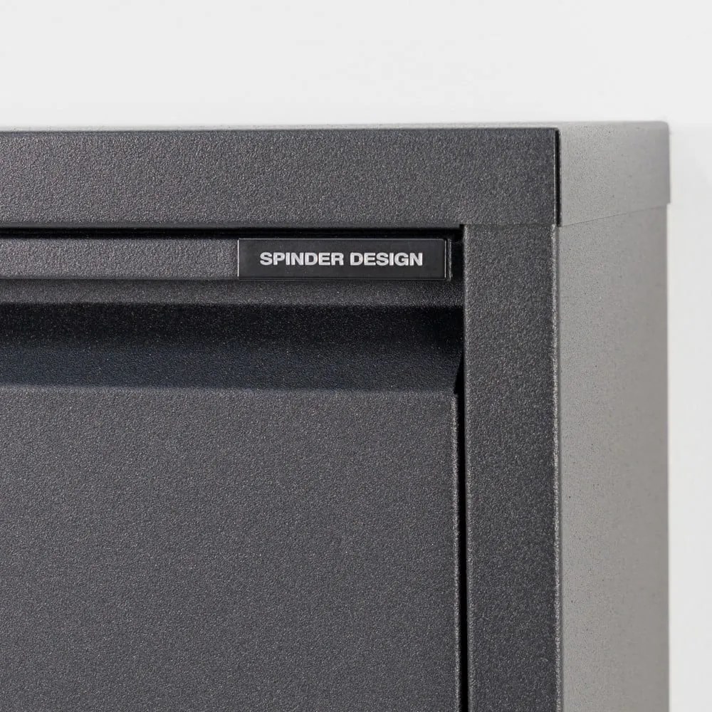 Fekete fém billenő ajtós cipőtartó 75x37,5x12,5 cm Billy – Spinder Design