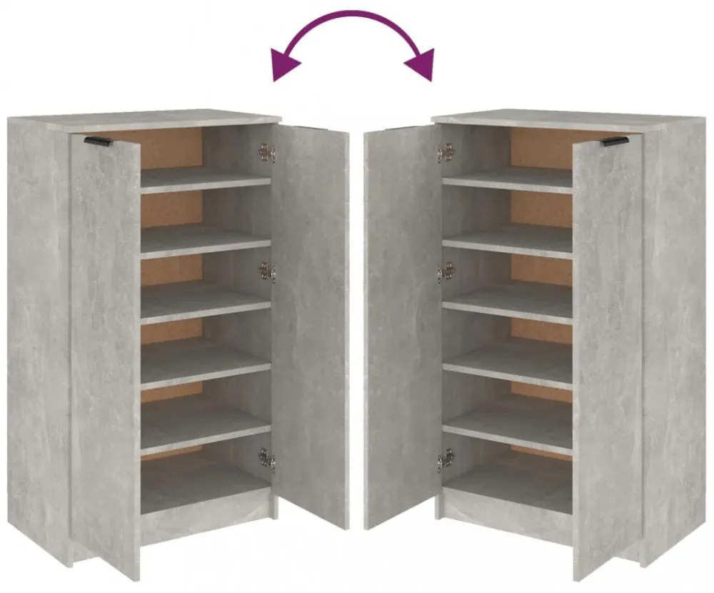 betonszürke szerelt fa cipősszekrény 59 x 35 x 100,5 cm