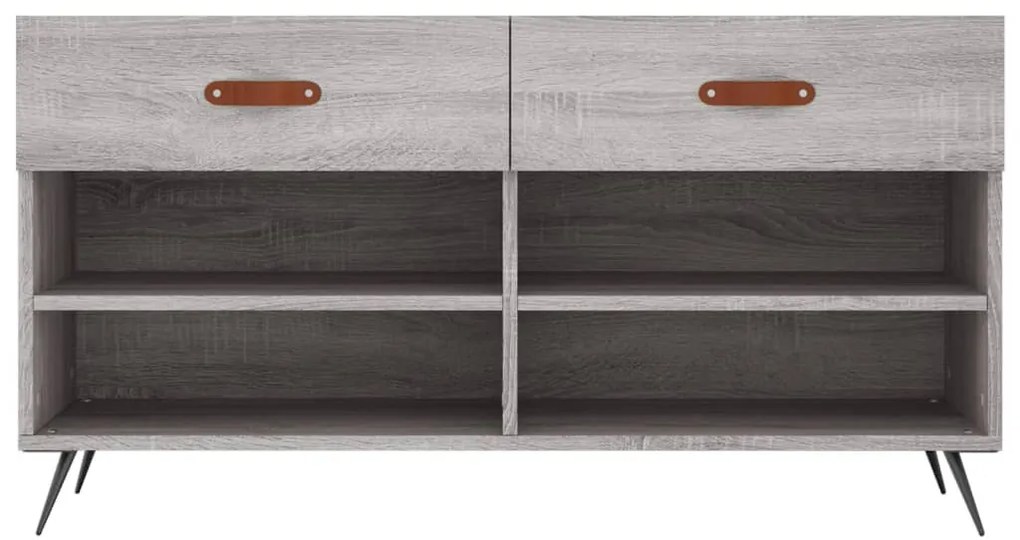 szürke sonoma színű szerelt fa cipőpolc 102 x 35 x 55 cm