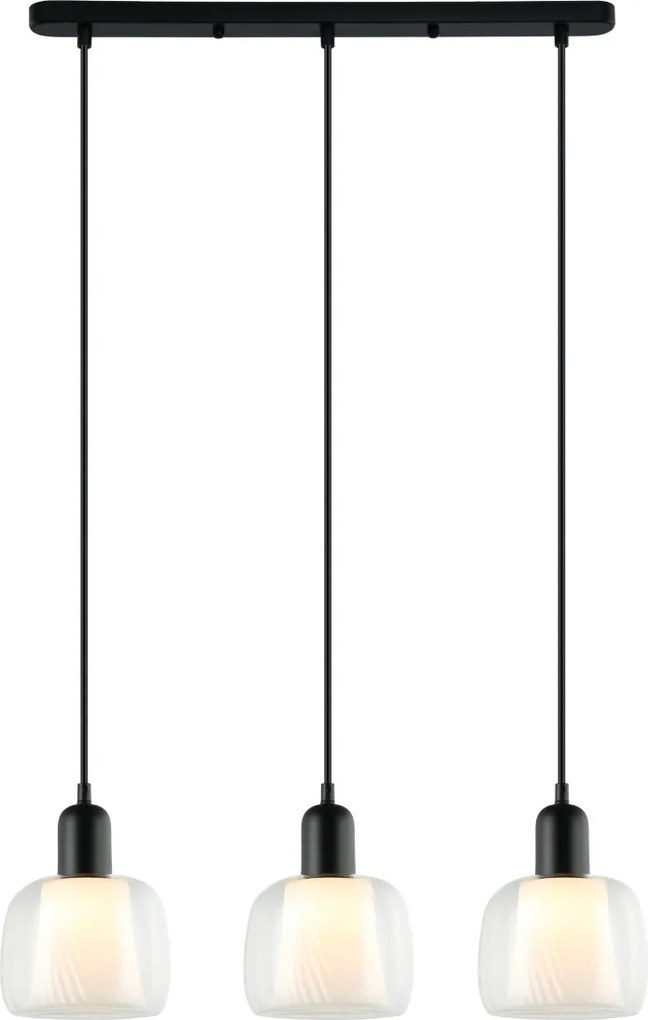 Italux modern függeszték lamezia fehér fekete átlátszó itxpnd-67594-3-bk+cl