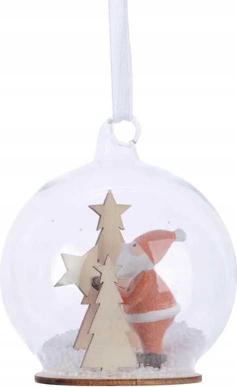 Üveggömb Mikulással 8cm wz2